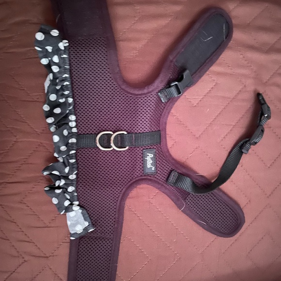 Puptech black polyester shell polka dots dog harness size Medium - Picture 9 of 9
